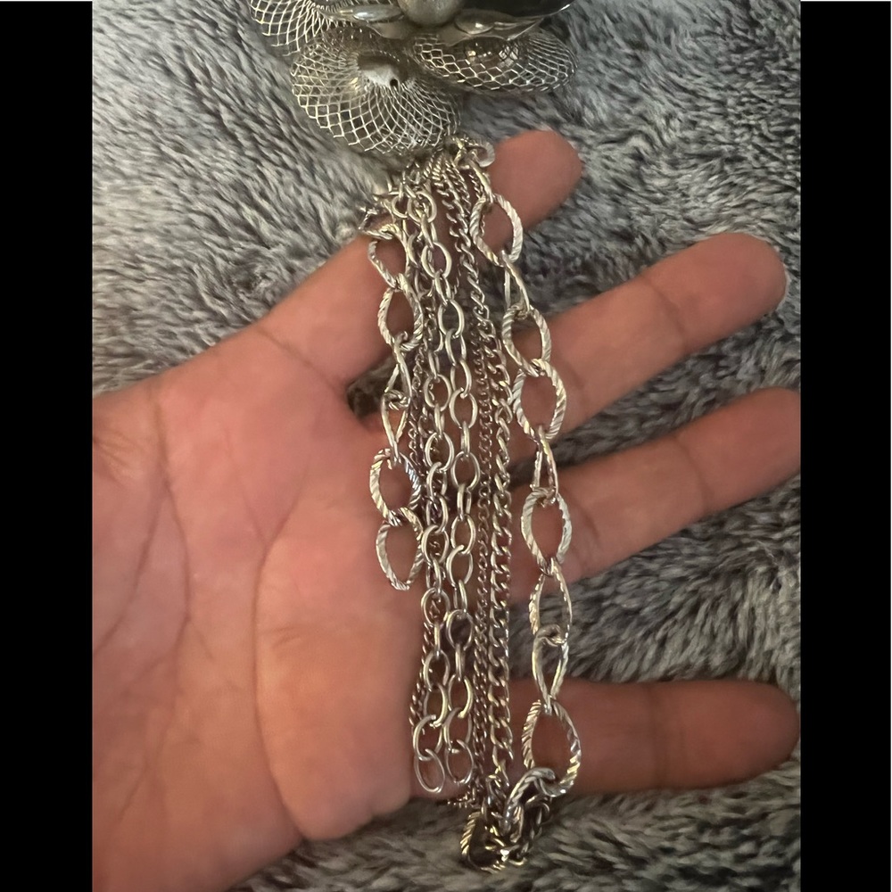 Beautiful Silver Statement Necklace - image 4